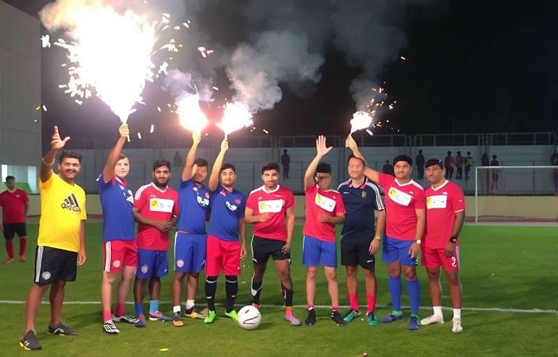 Bangalore Football Elite Diwali Celebration Bangalore Football Elite Diwali tournament with players celebrating goals with sparklers and traditional sweets