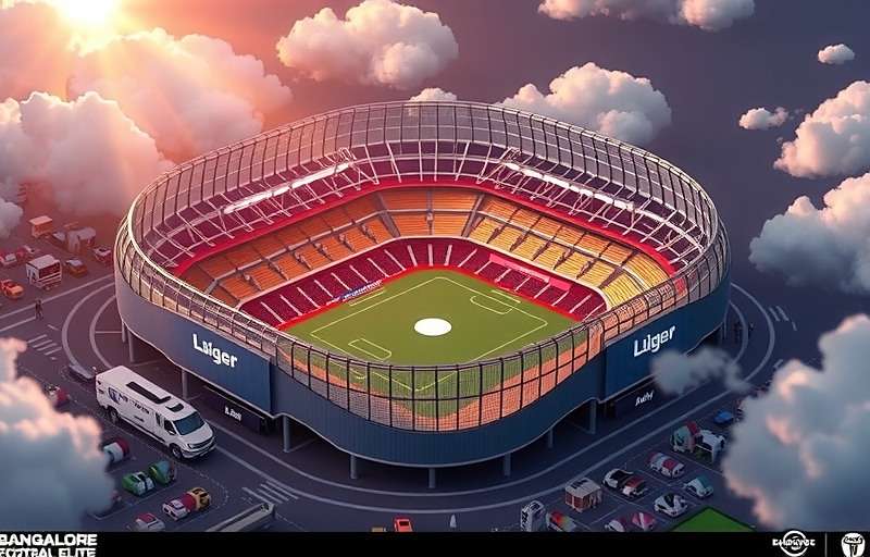 Bangalore Football Elite Future Updates Concept art for upcoming Bangalore Football Elite features including VR stadium experience and new neighborhoods