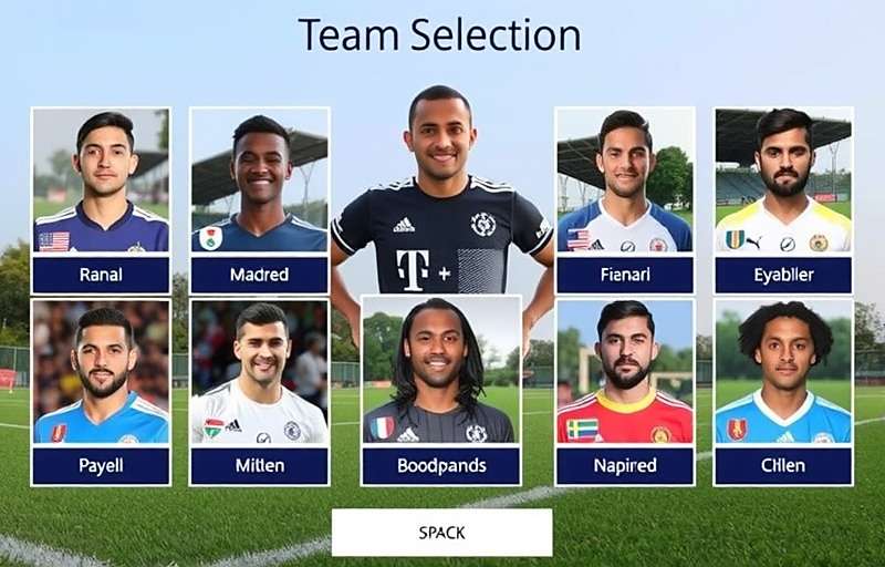 Bangalore Football Elite Player Types Bangalore Football Elite team selection screen showing diverse player types from different backgrounds