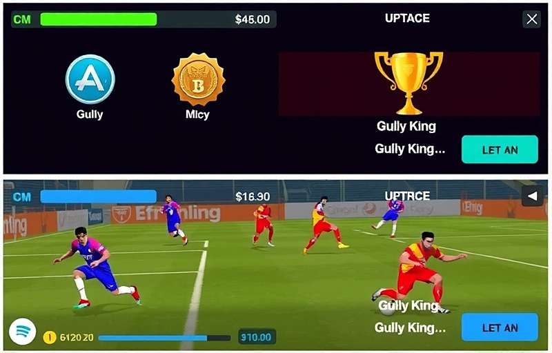 Bangalore Football Elite Game Modes Bangalore Football Elite showing different game modes including Gully King and Tech Cup